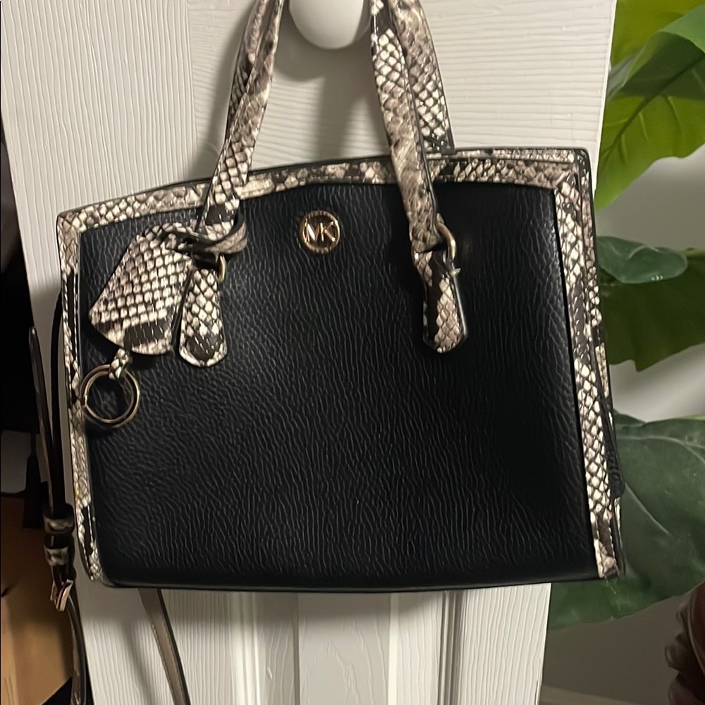 Michael Kors Black and Tan Tote Bag